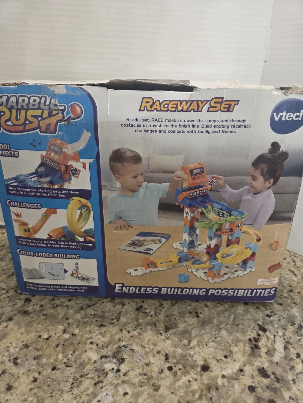 VTech Marble Rush Raceway Set 75 Pieces Building Racetrack Years 4+ Incomplete